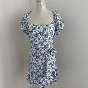 Floral Blue and White Dress
